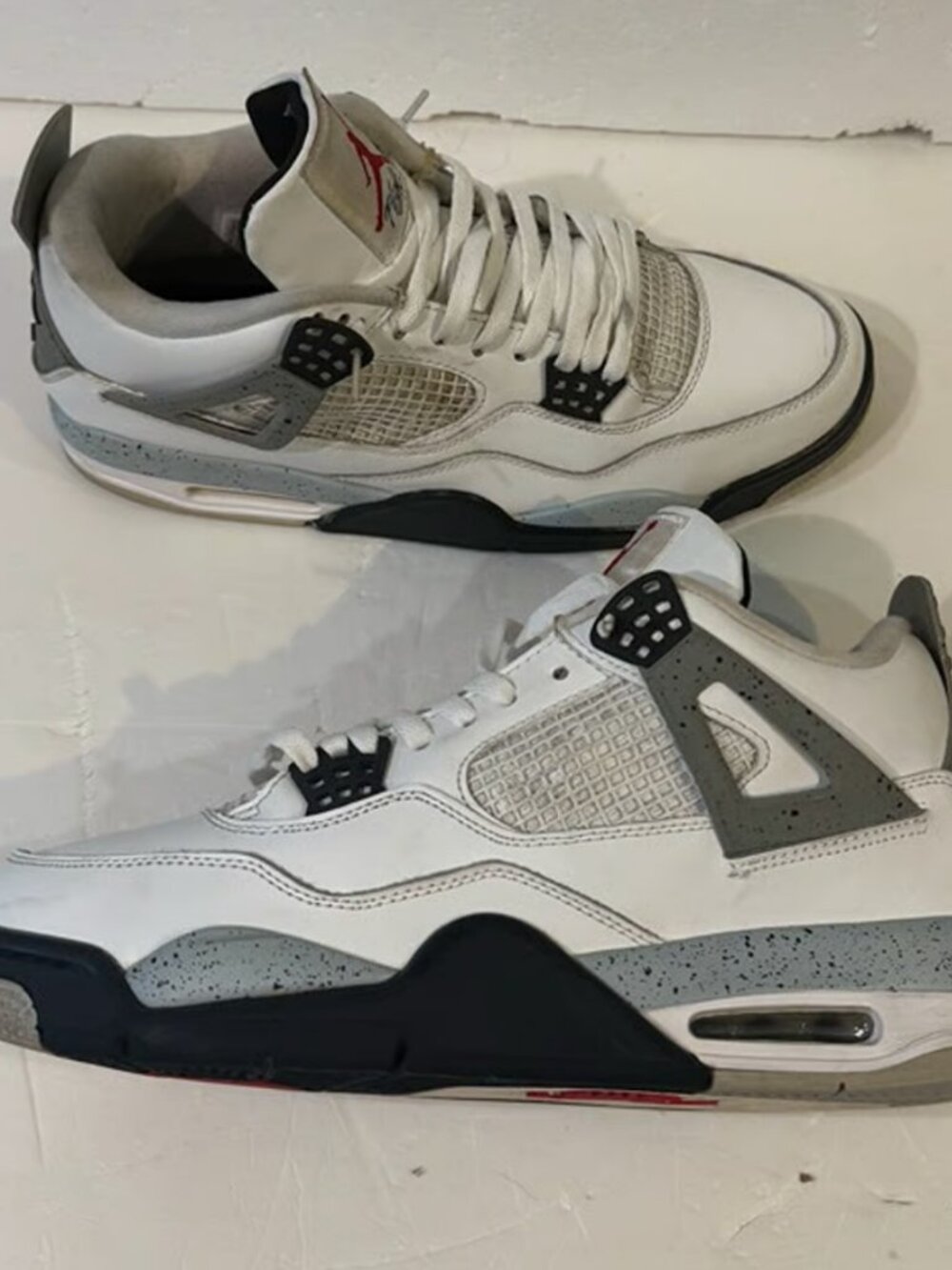 Nike Air Jordan 4 Retro OG White Cement 2016  Mens Size 11  White Red Black Gray